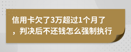信用卡欠了3万超过1个月了，判决后不还钱怎么强制执行