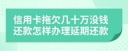 信用卡拖欠几十万没钱还款怎样办理延期还款