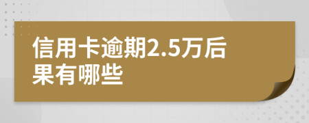 信用卡逾期2.5万后果有哪些