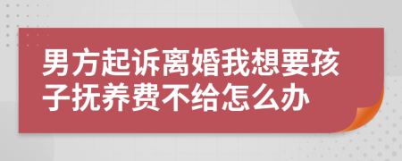 男方起诉离婚我想要孩子抚养费不给怎么办