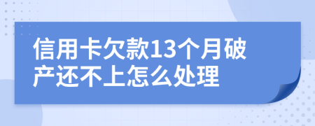 信用卡欠款13个月破产还不上怎么处理