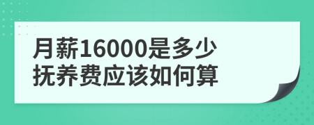 月薪16000是多少抚养费应该如何算