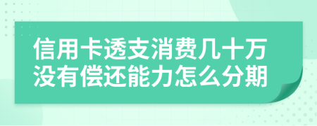 信用卡透支消费几十万没有偿还能力怎么分期