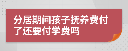 分居期间孩子抚养费付了还要付学费吗