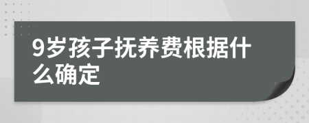 9岁孩子抚养费根据什么确定