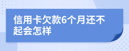 信用卡欠款6个月还不起会怎样