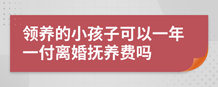 领养的小孩子可以一年一付离婚抚养费吗