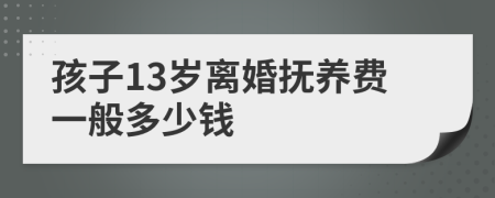 孩子13岁离婚抚养费一般多少钱