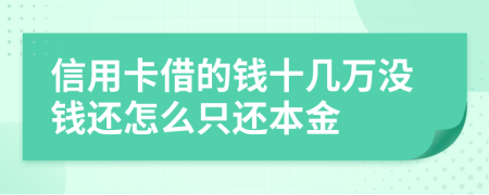 信用卡借的钱十几万没钱还怎么只还本金