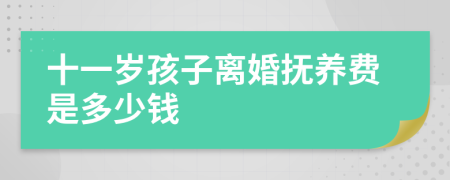十一岁孩子离婚抚养费是多少钱
