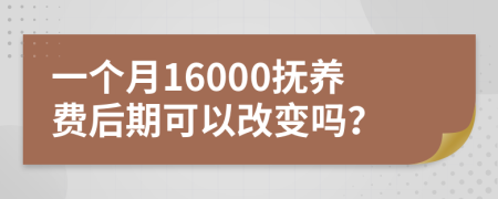 一个月16000抚养费后期可以改变吗？