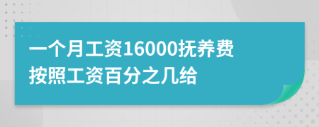 一个月工资16000抚养费按照工资百分之几给