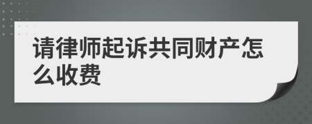 请律师起诉共同财产怎么收费