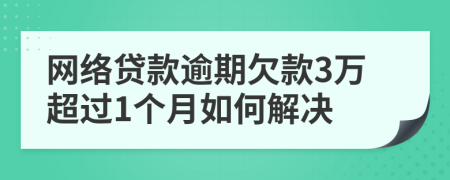 网络贷款逾期欠款3万超过1个月如何解决