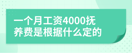一个月工资4000抚养费是根据什么定的