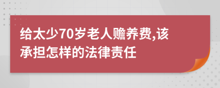 给太少70岁老人赡养费,该承担怎样的法律责任