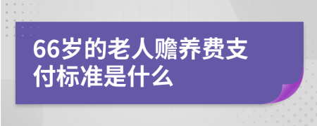 66岁的老人赡养费支付标准是什么