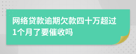 网络贷款逾期欠款四十万超过1个月了要催收吗