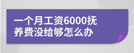一个月工资6000抚养费没给够怎么办