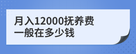 月入12000抚养费一般在多少钱