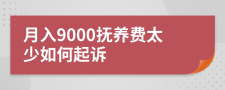 月入9000抚养费太少如何起诉