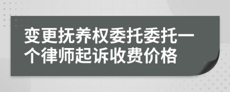 变更抚养权委托委托一个律师起诉收费价格