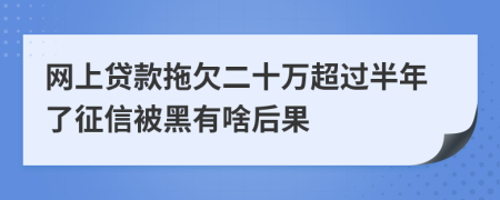 网上贷款拖欠二十万超过半年了征信被黑有啥后果