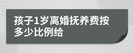 孩子1岁离婚抚养费按多少比例给