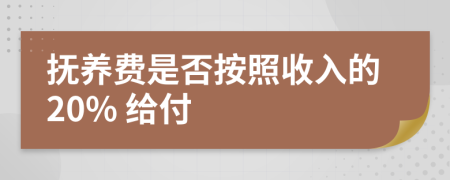 抚养费是否按照收入的20% 给付