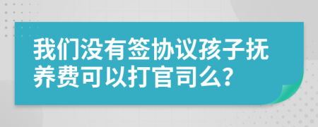 我们没有签协议孩子抚养费可以打官司么？