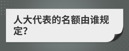 人大代表的名额由谁规定？