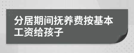 分居期间抚养费按基本工资给孩子