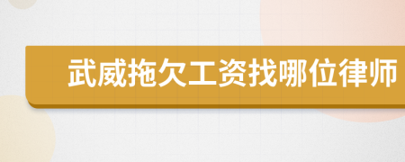 武威拖欠工资找哪位律师