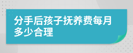 分手后孩子抚养费每月多少合理