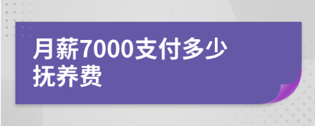 月薪7000支付多少抚养费
