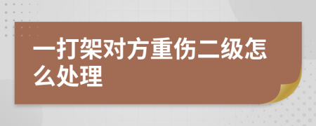 一打架对方重伤二级怎么处理