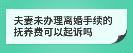 夫妻未办理离婚手续的抚养费可以起诉吗