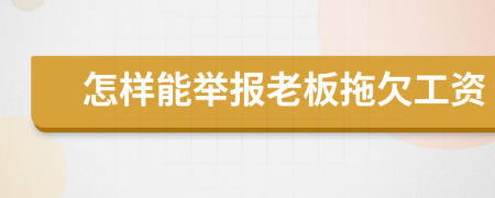 怎样能举报老板拖欠工资