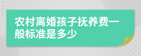 农村离婚孩子抚养费一般标准是多少