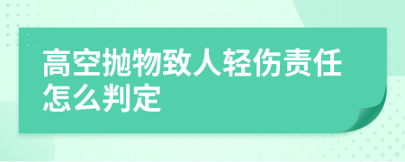 高空抛物致人轻伤责任怎么判定