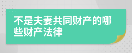 不是夫妻共同财产的哪些财产法律