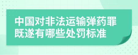 中国对非法运输弹药罪既遂有哪些处罚标准