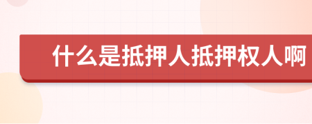 什么是抵押人抵押权人啊