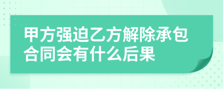 甲方强迫乙方解除承包合同会有什么后果