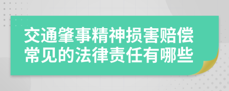 交通肇事精神损害赔偿常见的法律责任有哪些