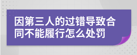 因第三人的过错导致合同不能履行怎么处罚