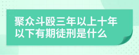 聚众斗殴三年以上十年以下有期徒刑是什么