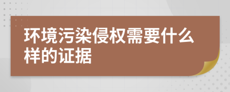 环境污染侵权需要什么样的证据