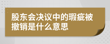 股东会决议中的瑕疵被撤销是什么意思