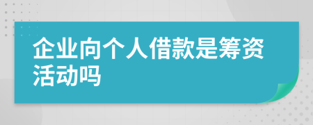 企业向个人借款是筹资活动吗